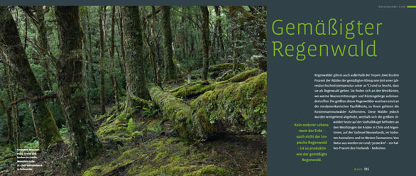 Einführende Doppelseite zum Thema Gemäßigter Regenwald im Buch "Naturwunder Erde"