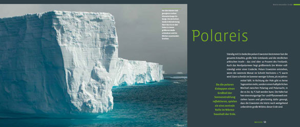 Einführende Doppelseite zum Thema Polareis aus dem Buch "Naturwunder Erde"