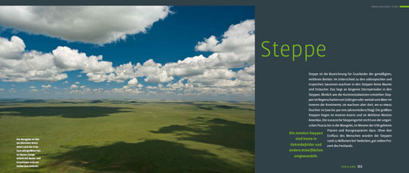 Einführende Doppelseite zum Thema Steppe aus dem Buch "Naturwunder Erde"